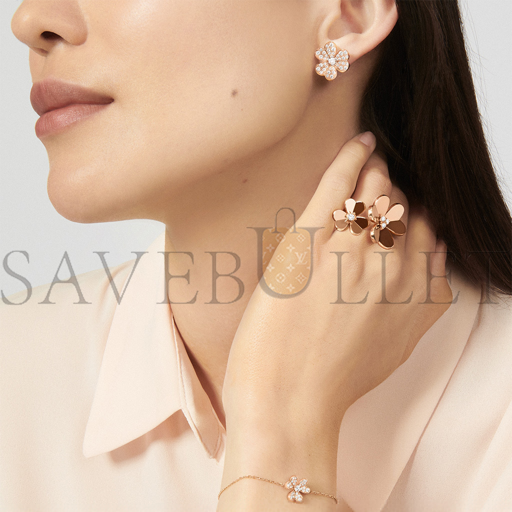 van cleef arpels frivole earrings, small model - rose gold, Di*m*nd  vcarp7rm00